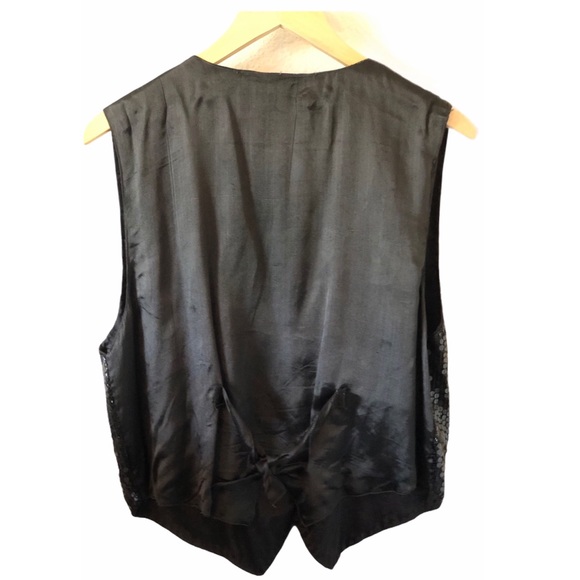 Vintage Urban Black Sequin Vest. Size Small - Picture 2 of 3